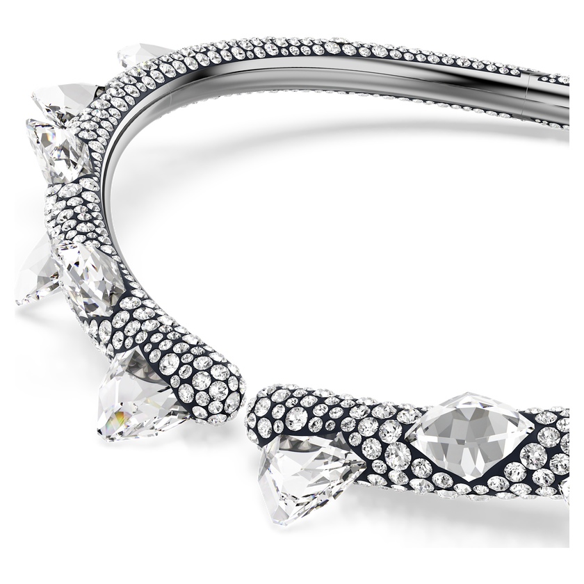 swarovski عقد شوكر sublima، لون أبيض، طلاء روثينيوم