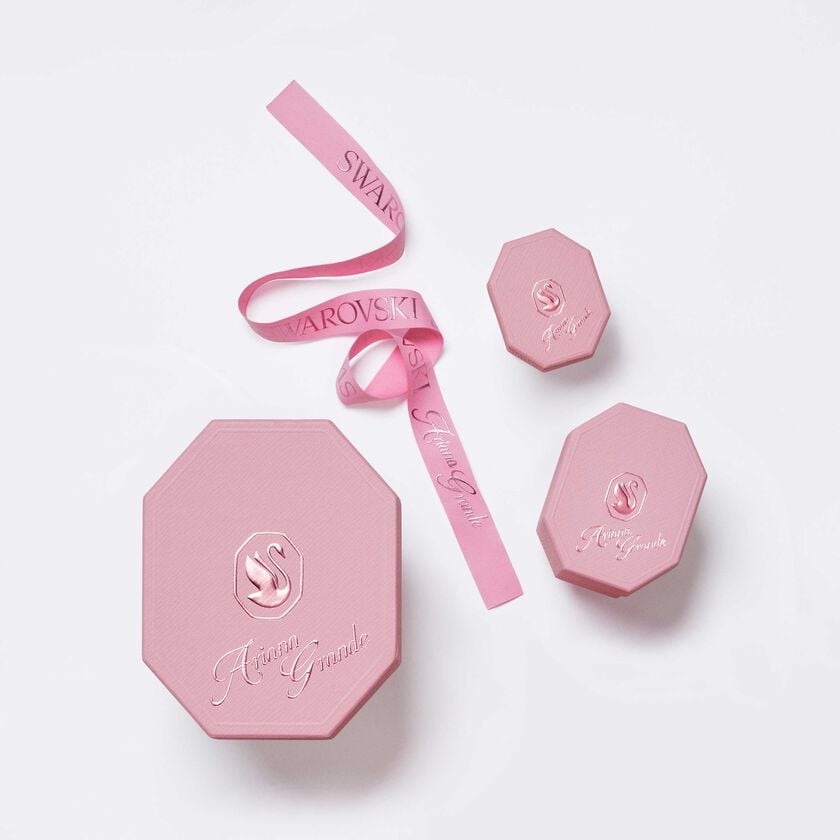عقد شوكر تنس ariana grande x swarovski، قطع متنوع، شكل قلب، لون أبيض، طلاء روديوم