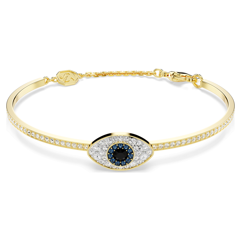 swarovski سوار symbolica، عين الحسود، لون أزرق، طلاء باللون الذهبي