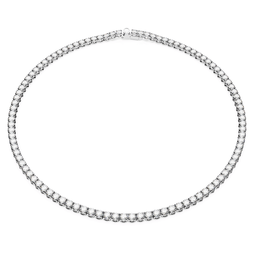 swarovski عقد matrix tennis، قطع مستدير، لون أبيض، طلاء روديوم