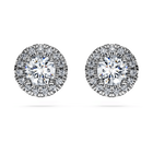 swarovski أقراط دبوسية eternity، أحجار ألماس مُصنعة في المختبر بإجمالي 1 25 قيراط، ذهب أبيض عيار 18