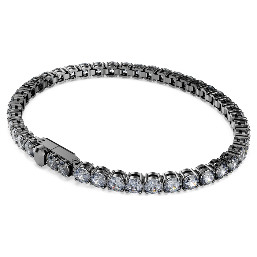 swarovski سوار matrix tennis، قطع مُستدير، لون رمادي، طلاء روثينيوم