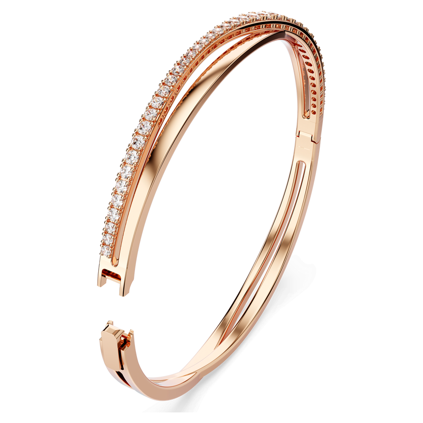 swarovski سوار hyperbola، لون أبيض، طلاء ذهبي وردي