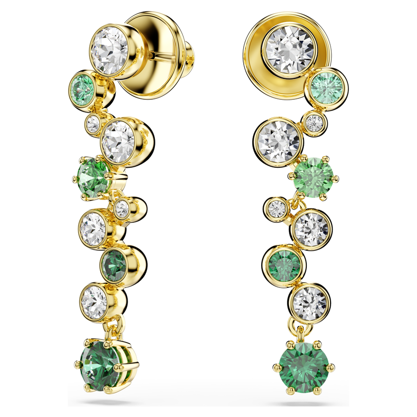 swarovski أقراط متدلية constella، قطع متنوع، لون أخضر، طلاء باللون الذهبي