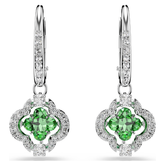 swarovski أقراط متدلية una angelic، قطع متنوع، لون أخضر، طلاء روديوم