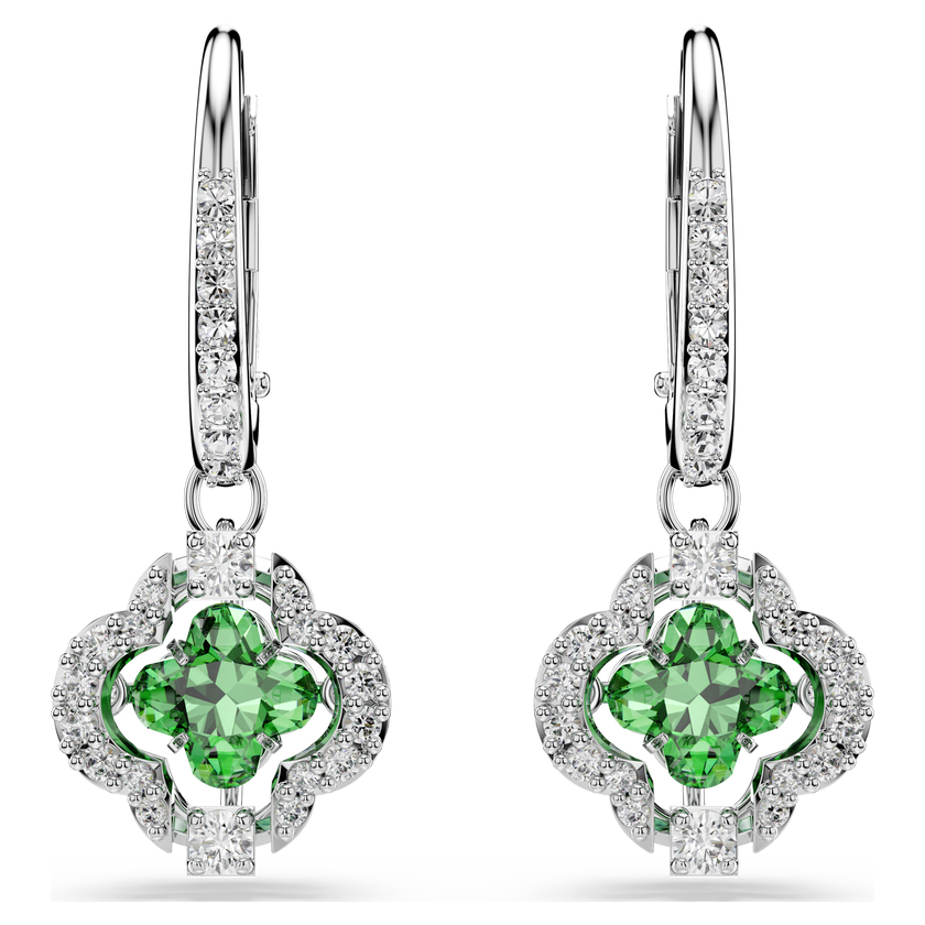 swarovski أقراط متدلية una angelic، قطع متنوع، لون أخضر، طلاء روديوم