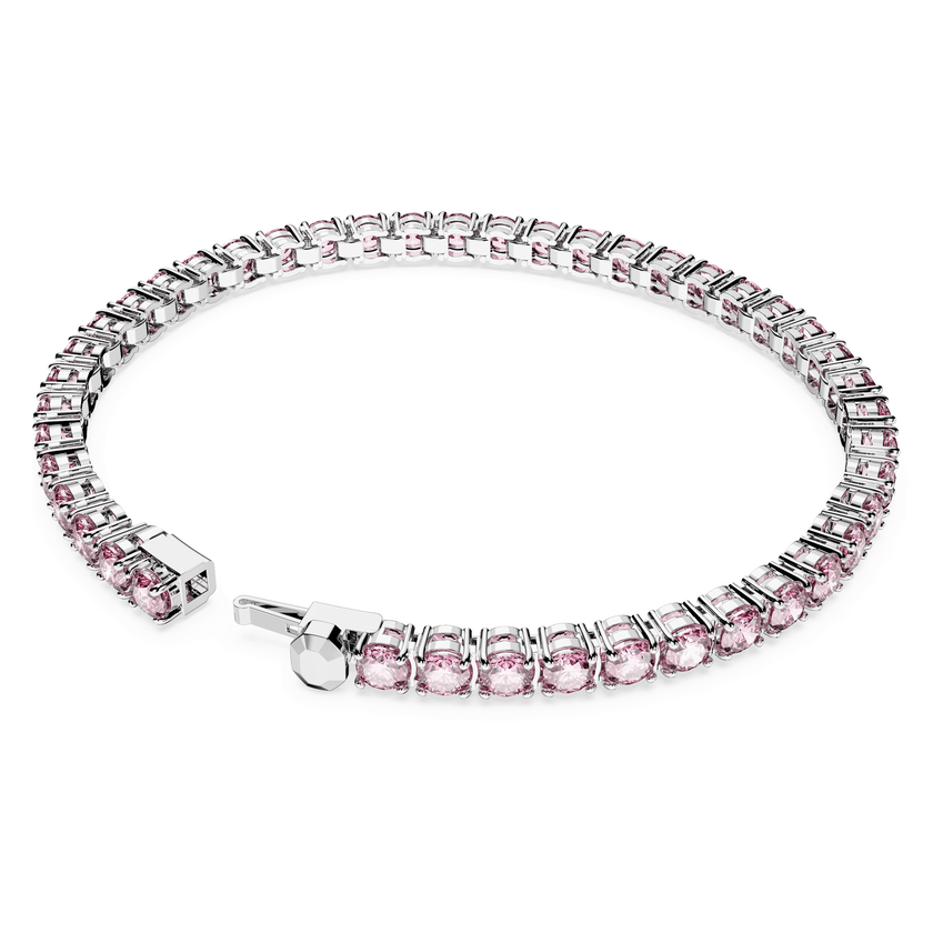 swarovski سوار matrix tennis، قطع مستدير، لون وردي، طلاء روديوم