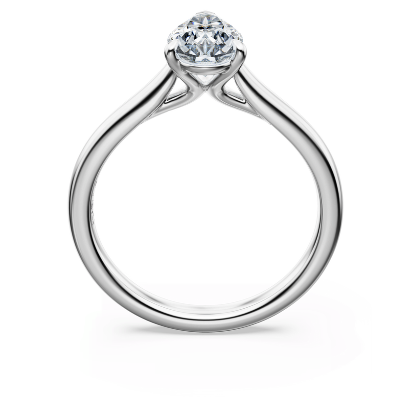 swarovski خاتم سوليتير eternity، ألماس مُصنع في المختبر إجمالي 1 قيراط، شكل كمثري، ذهب أبيض عيار 18 قيراط
