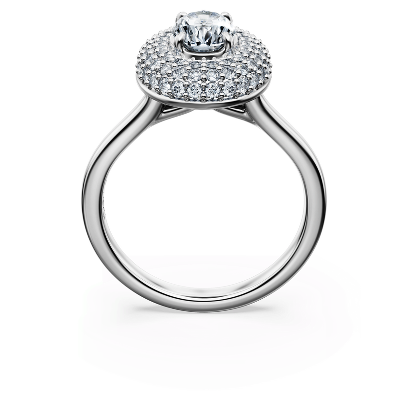 swarovski خاتم هالة سوليتير eternity، أحجار ألماس مُصنعة في المختبر بإجمالي 1 5 قيراط، ذهب أبيض عيار 18