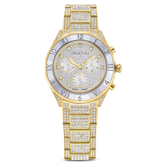 swarovski ساعة dextera lux، صناعة سويسرية، سوار معدني، لون ذهبي، لمسة نهائية باللون الذهبي