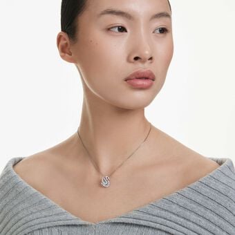 swarovski قلادة swan، قطع متنوع، شكل بجعة، لون أبيض