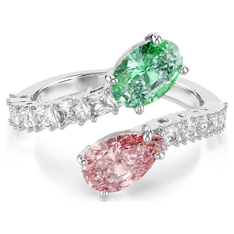 خاتم مفتوح ariana grande x swarovski، قطع متنوع، ألوان متعددة، طلاء روديوم