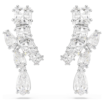 swarovski أقراط متدلية matrix، قطع متنوع، لون أبيض، طلاء روديوم