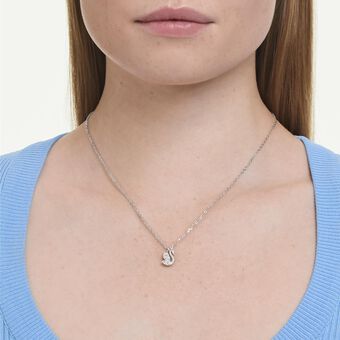 swarovski قلادة swan، قطع متنوع، بجعة، لون أبيض، طلاء روديوم