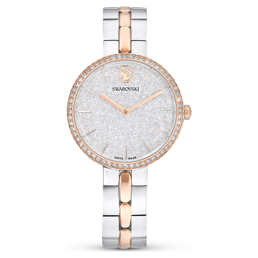 swarovski ساعة cosmopolitan، صناعة سويسرية، سوار معدني، لون فضي، لمسة نهائية من معادن مختلطة