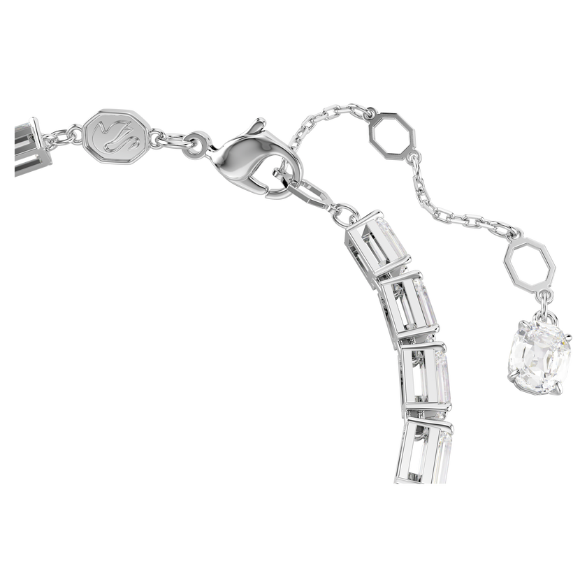 swarovski سوار matrix tennis، قطع باغيت، لون أبيض، طلاء روديوم