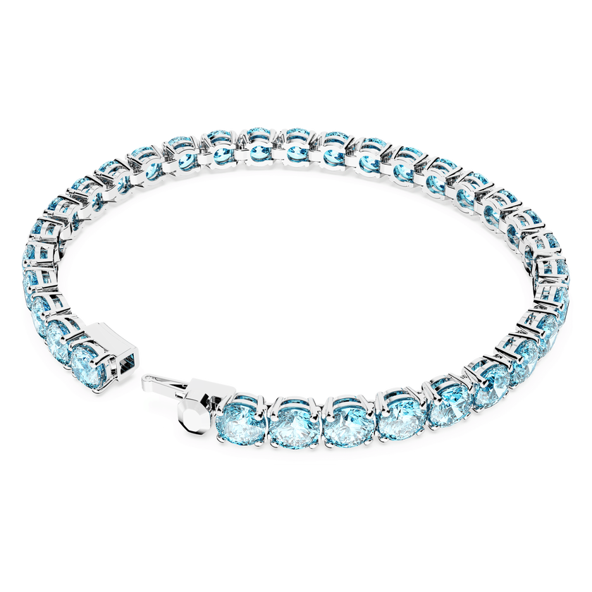 swarovski سوار matrix tennis، قطع مستدير، لون أزرق، طلاء روديوم