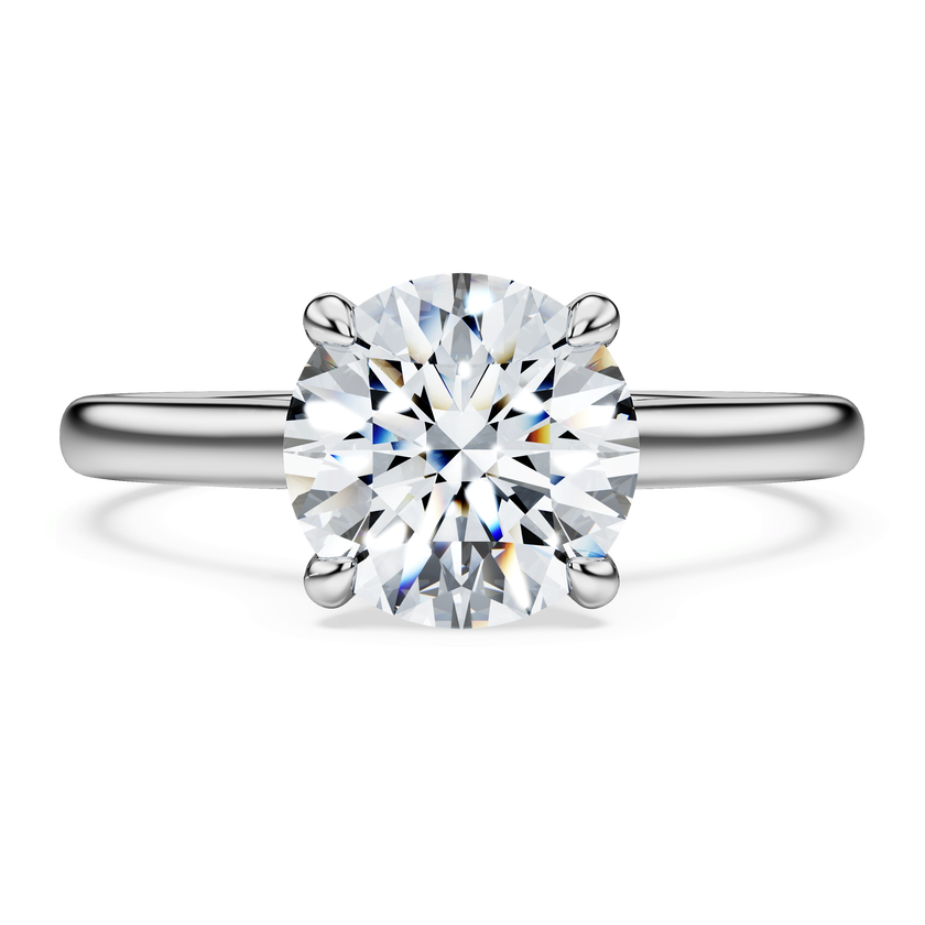 swarovski خاتم سوليتير eternity، أحجار ألماس مُصنعة في المختبر بإجمالي 2 قيراط، قطع دائري، ذهب أبيض عيار 18