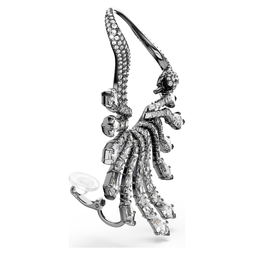 swarovski حلية الأذن the vienna collection، شكل بجعة، لون أبيض، طلاء روثينيوم