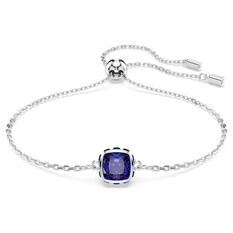 swarovski قلادة birthstone، قطع مربع، september، لون أزرق، طلاء روديوم