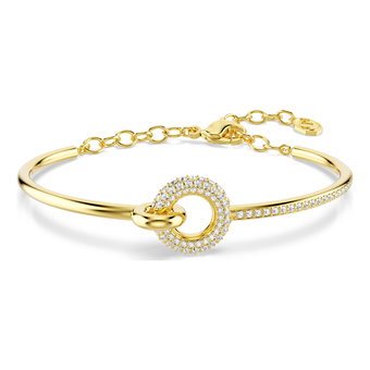 swarovski dextera bangle  round cut  white  gold tone plated