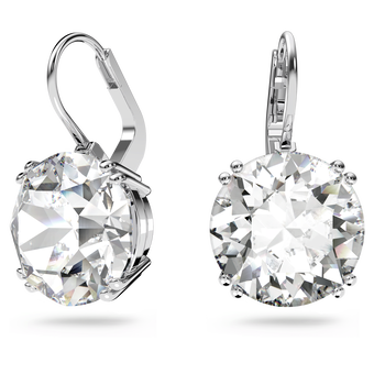 swarovski أقراط millenia، مزدانة بكريستالات دائرية، لون أبيض، طلاء روديوم