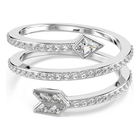 swarovski idyllia motif ring  mixed cuts  arrow  white  rhodium plated