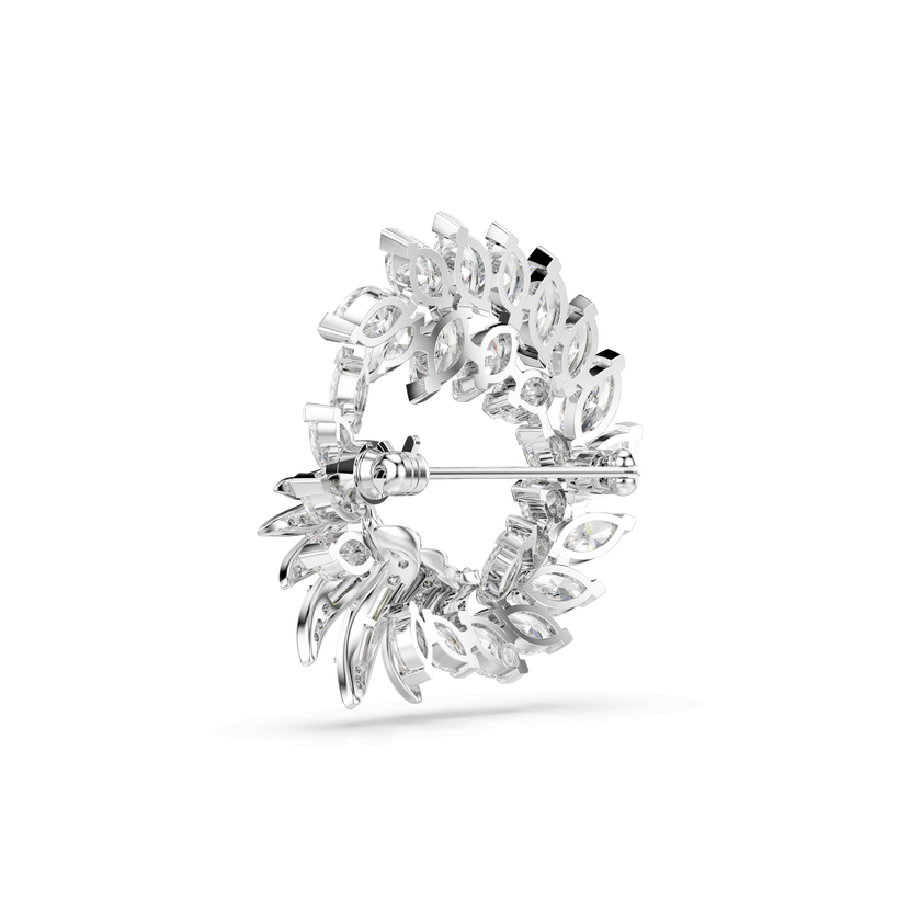 swarovski بروش mesmera، قطع ماركيز، لون أبيض، طلاء روديوم