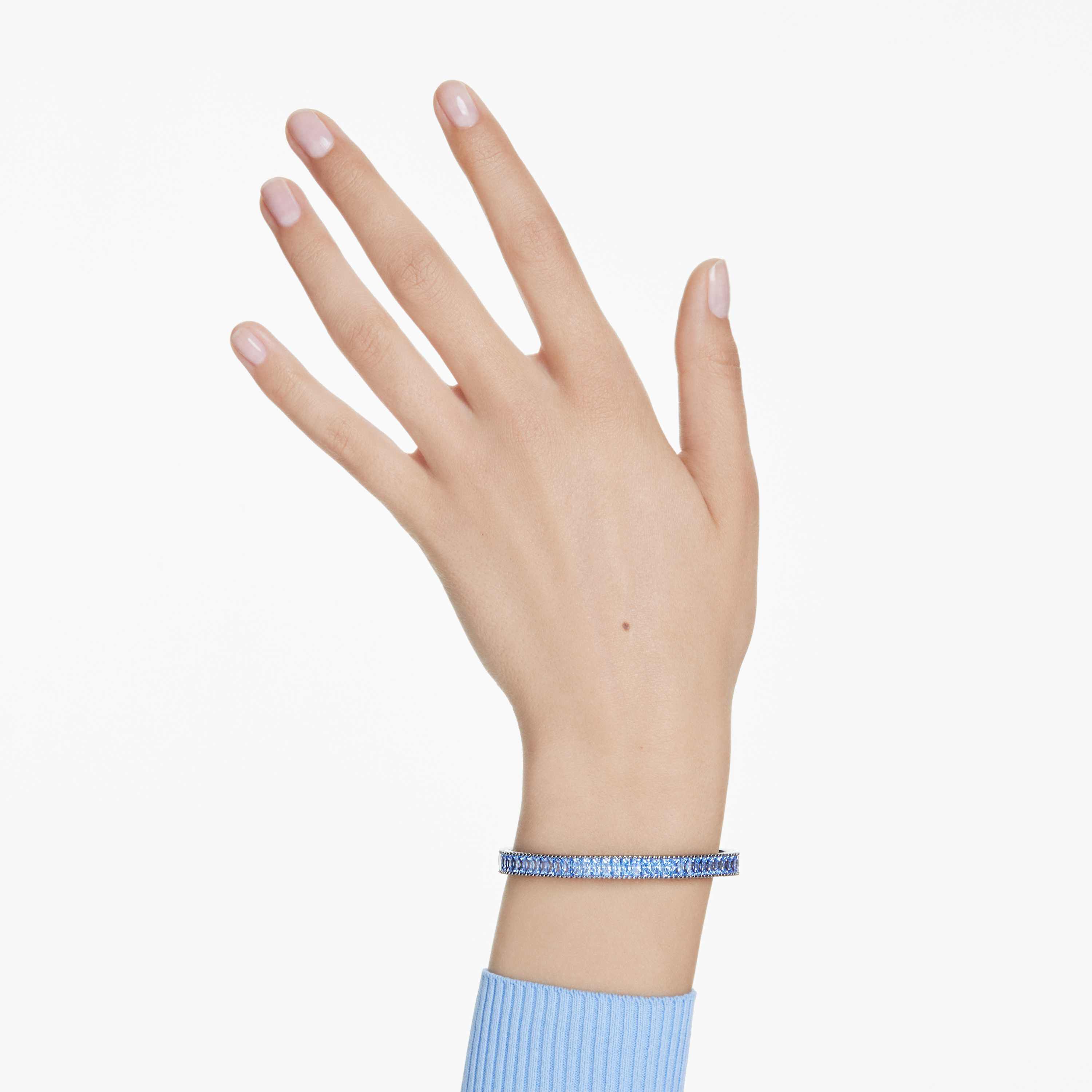 swarovski سوار matrix، قطع باغيت، لون أزرق، طلاء روثينيوم