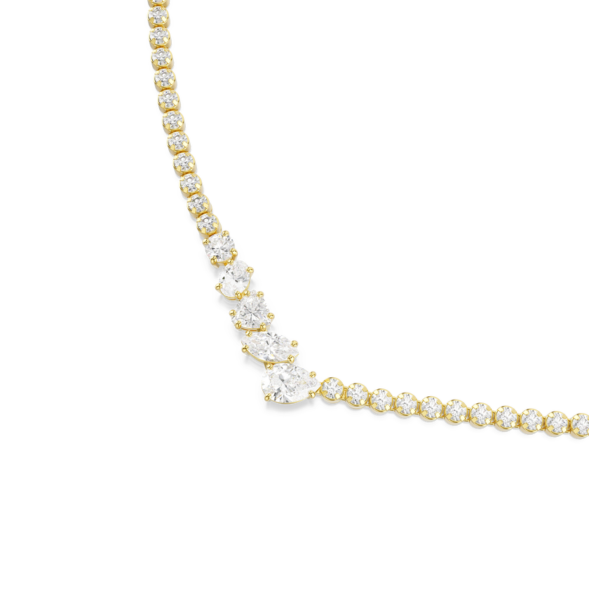 swarovski عقد mesmera، قطع متنوع، لون أبيض، لمسة نهائية من الذهب عيار 18 قيراط
