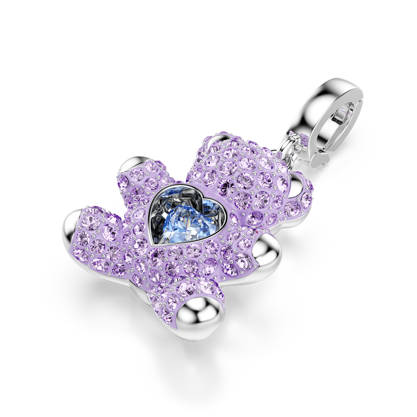 swarovski حلية idyllia، قطع متنوع، شكل دب، لون أرجواني، طلاء روديوم