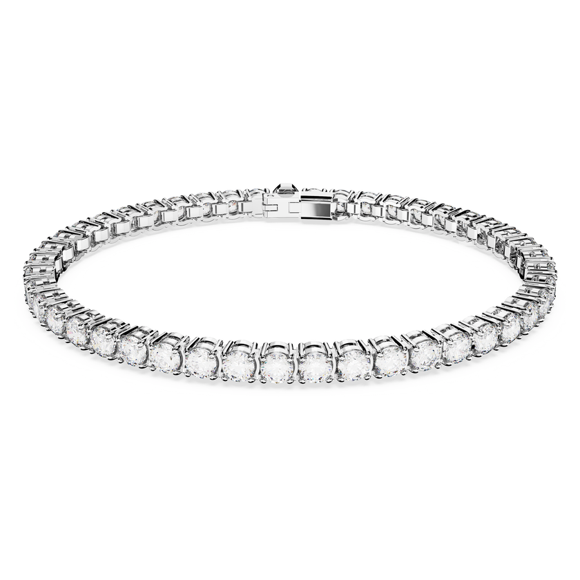 swarovski سوار matrix tennis، قطع مُستدير، لون أبيض، طلاء روديوم