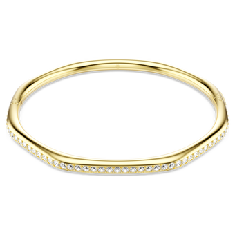 swarovski dextera bangle octagon shape round cut white gold tone plated