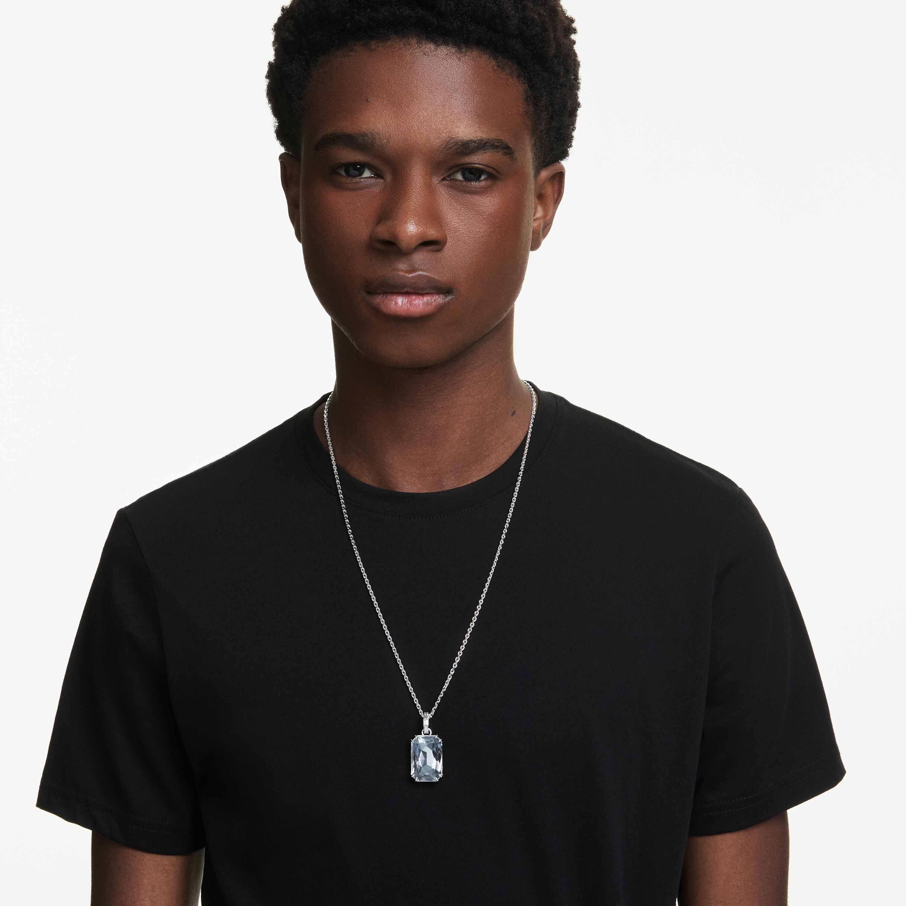 swarovski قلادة millenia، قطع مثمن، لون أبيض، طلاء روديوم