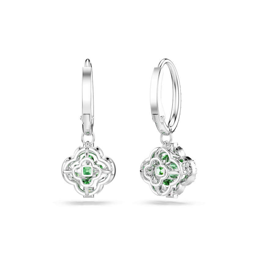 swarovski أقراط متدلية una angelic، قطع متنوع، لون أخضر، طلاء روديوم