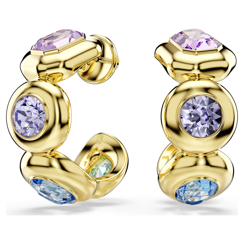 swarovski أقراط حلقية gema، قطع متنوع، ألوان متعددة، طلاء باللون الذهبي