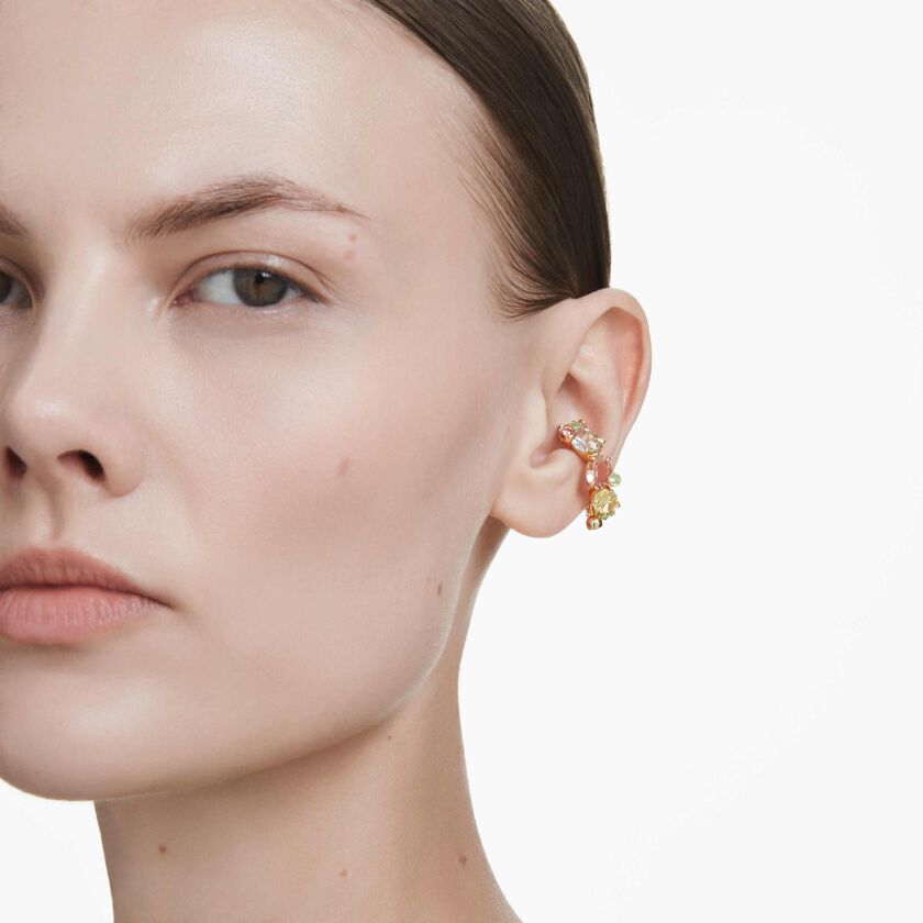 swarovski حلية للأذن gema، قطعة واحدة، قطع متنوع، ألوان متعددة، طلاء باللون الذهبي
