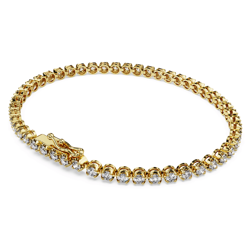 swarovski سوار eternity، أحجار ألماس مُصنعة في المختبر بإجمالي 2 5 قيراط، ذهب أصفر عيار 18