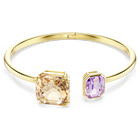 swarovski millenia bangle octagon cut multicolored gold tone plated