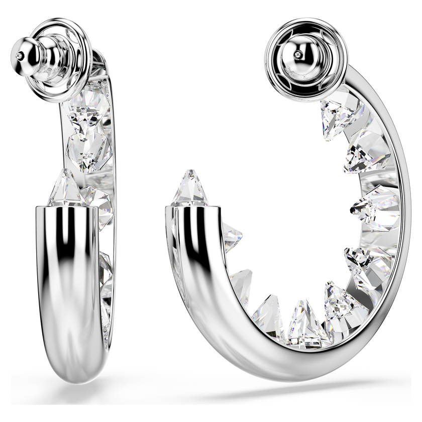 swarovski أقراط حلقية sublima، لون أبيض، طلاء روديوم