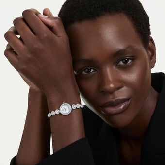 swarovski ساعة una angelic، سوار كريستال، لون فضي، ستانلس ستيل