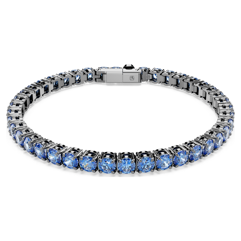 swarovski سوار matrix tennis، قطع مستدير، لون أزرق، طلاء روثينيوم