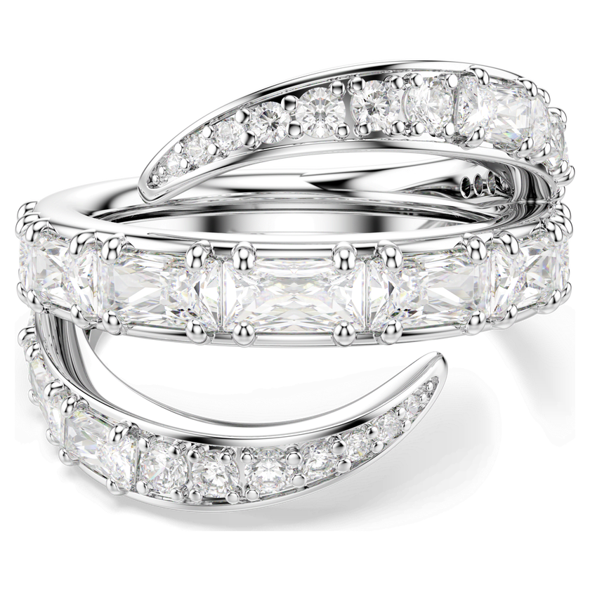 swarovski خاتم vienna، قطع متنوع، شكل بجعة، لون أبيض، طلاء روديوم
