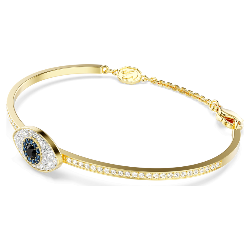 swarovski سوار symbolica، شكل عين الحسود، لون أزرق، لمسة نهائية من الذهب عيار 18 قيراط