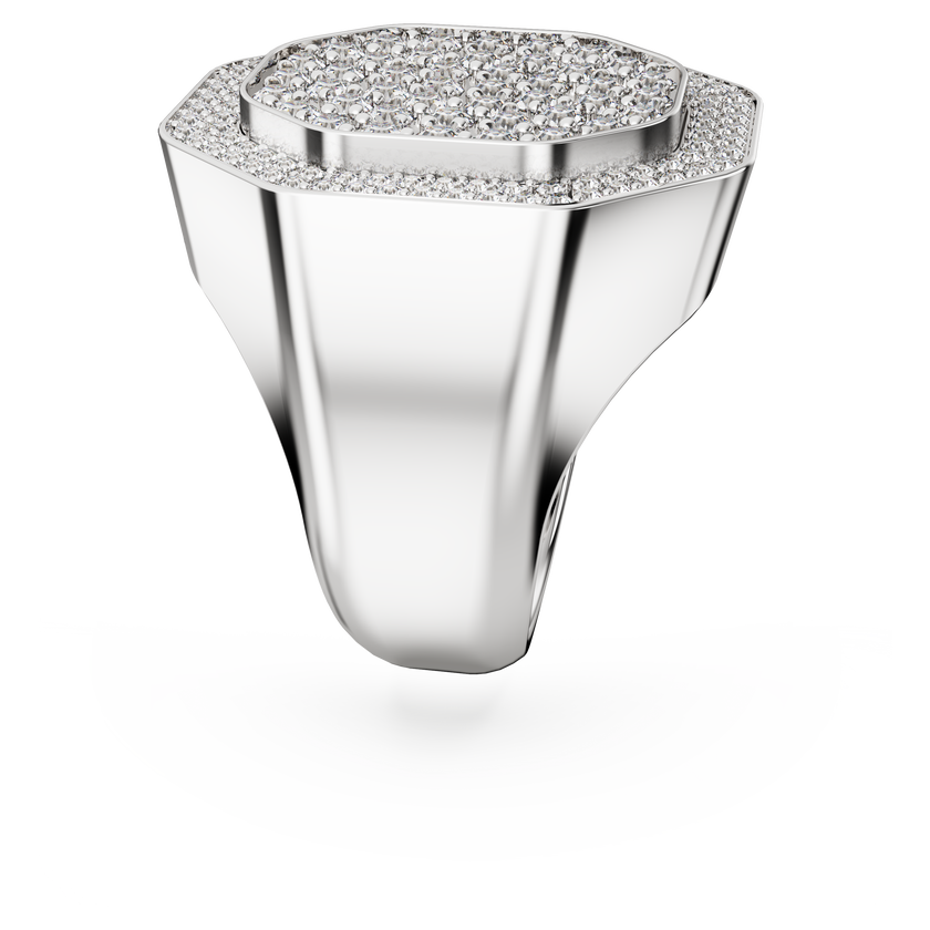 swarovski خاتم dextera كوكتيل، قطع مثمن، لون أبيض، طلاء روديوم