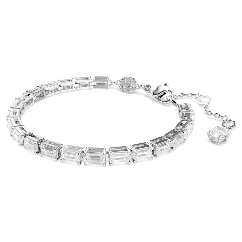 swarovski سوار matrix tennis، قطع باغيت، لون أبيض، طلاء روديوم