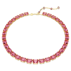Millenia necklace, Octagon cut, Pink, Gold-tone plated