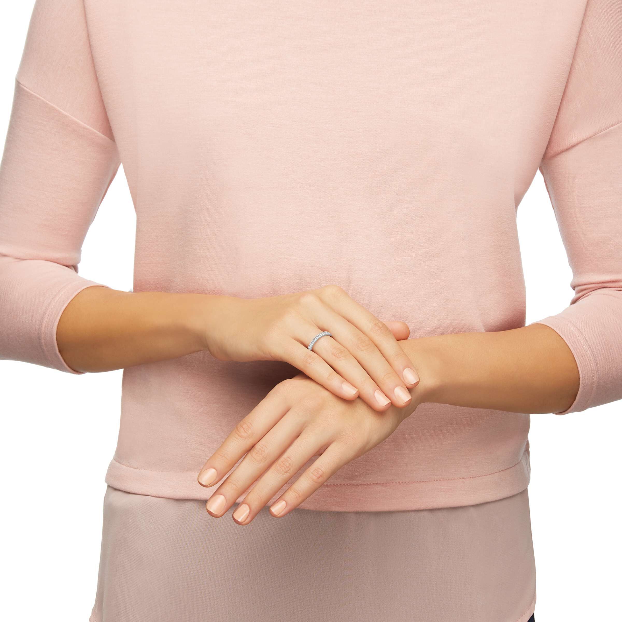 swarovski خاتم matrix، لون أبيض، طلاء روديوم