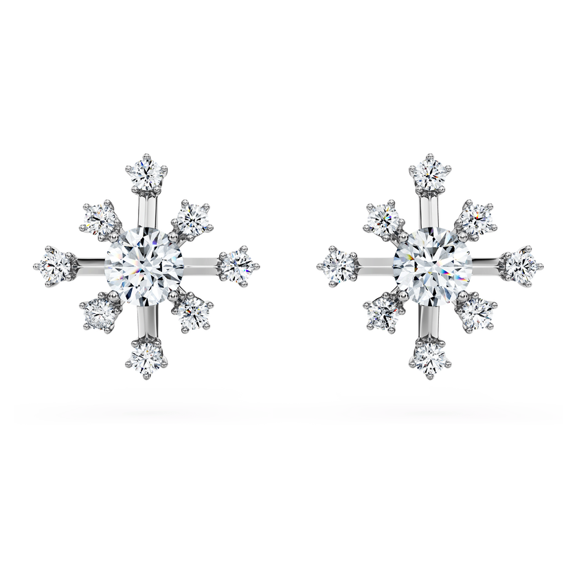 swarovski أقراط دبوسية galaxy، أحجار ألماس مُصنعة في المختبر بإجمالي 0 5 قيراط، ذهب أبيض عيار 18