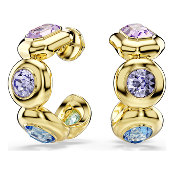 swarovski أقراط حلقية gema، قطع متنوع، ألوان متعددة، طلاء باللون الذهبي